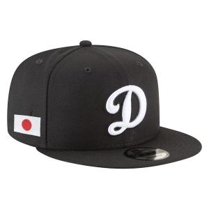 MLB 大谷翔平 ドジャース キャップ Japan Flag 日の丸パッチ 9FIFTY Snapback Hat Dロゴ ニューエラ/New Era ブラック ホワイト｜mlbshop