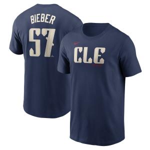 MLB シェーン・ビーバー ガーディアンズ Tシャツ 2024 シティーコネクト Name & Number T-Shirt ナイキ/Nike ネイビー｜mlbshop