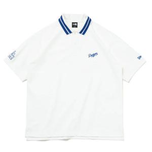 MLB ドジャース ポロシャツ Short Sleeve Polo ニューエラ/New Era ホワイト ブルー｜mlbshop