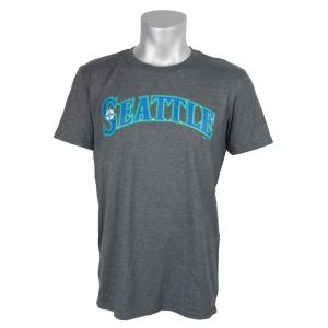 リニューアル記念メガセール MLB マリナーズ Tシャツ グレー マジェスティック Official Road Wordmark Tシャツs｜mlbshop