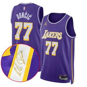NBA ルカ・ドンチッチ レイカーズ ユニフォーム 海外買付カスタム ステートメント スウィングマン Jersey サイン刺繍 ナイキ/Nike