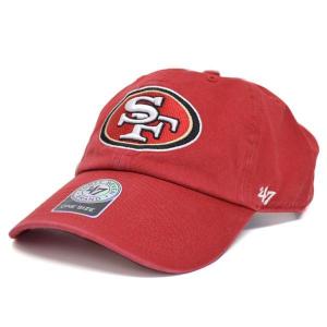 NFL 49ers キャップ 帽子 スカーレット 47ブランド Cleanup Adjustable キャップ｜mlbshop