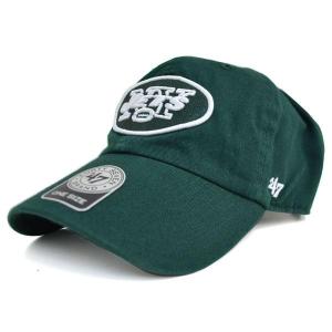 NFL ジェッツ キャップ/帽子 ダークグリーン 47ブランド Cleanup Adjustable キャップ｜mlbshop