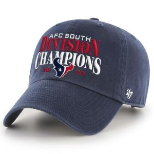 NFL テキサンズ キャップ 2023 AFC 南地区 ディビジョン優勝記念 Clean Up Adjustable Hat 47Brand ネイビー｜mlbshop