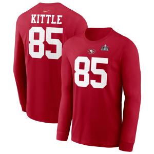 NFL ジョージ・キトル 49ers Tシャツ 第58回スーパーボウル進出記念 Name & Number Long Sleeve T-Shirt ナイキ/Nike スカーレット