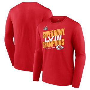 NFL チーフス Tシャツ 第58回 スーパーボウル 優勝記念 Iconic Victory ロングスリーブ T-Shirt Fanatics レッド｜mlbshop