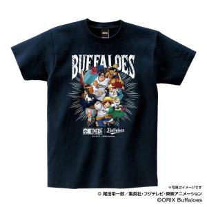 オリックス・バファローズ グッズ Tシャツ ワンピース×バファローズ　Ｔシャツ　（麦わらの一味） Space Age ネイビー｜mlbshop