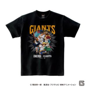 読売ジャイアンツ/巨人 グッズ Tシャツ ワンピース×ジャイアンツ　Ｔシャツ　（麦わらの一味） Space Age ブラック｜mlbshop