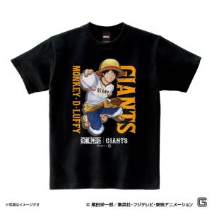 読売ジャイアンツ/巨人 グッズ Tシャツ ワンピース×ジャイアンツ　Ｔシャツ　（ルフィ） Space Age ブラック｜mlbshop