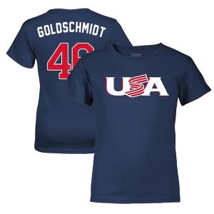 WBC ポール・ゴールドシュミット アメリカ代表 Tシャツ 2023 World Baseball Classic ネーム＆ナンバー T-Shirt Legends ネイビー2308USBUY｜mlbshop