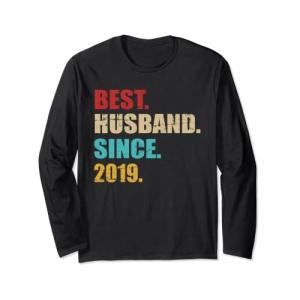 2019年3回目の結婚記念日からの最高の夫 長袖Tシャツ