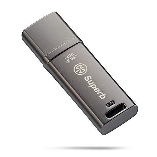 アクスSUPERB USBメモリ 64GB USB 3.1対応 金属製 超高速 - 最大読出速度40...