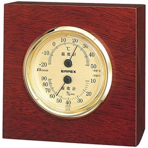 エンペックス気象計 温度湿度計 ウッディEX温湿度計 置き用 日本製 ブラウン TM-757｜mlp-store