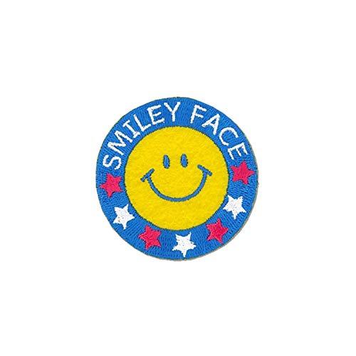 KIYOHARA SMILEY FACE シール&amp;アイロン接着ワッペン スタースマイリー 縦50mm...