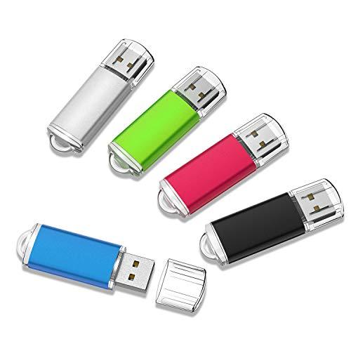 USBメモリ 32GB USB2.0 5個セット フラッシュドライブ キャップ式 コンパクト 5色（...