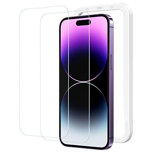NIMASO ガラスフィルム iPhone 14 Pro 用 強化ガラス ガイド枠付き 2枚セット ...