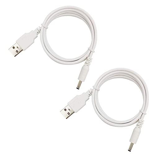 DZYDZR 2個 白1m 5V USB to DC 5V 男性3.5 x 1.35mm アダプタケ...