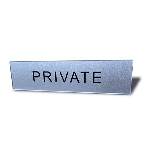 Seagron PRIVATE プライベート サインプレートドアサイン 両面テープ付き シルバー色 ...