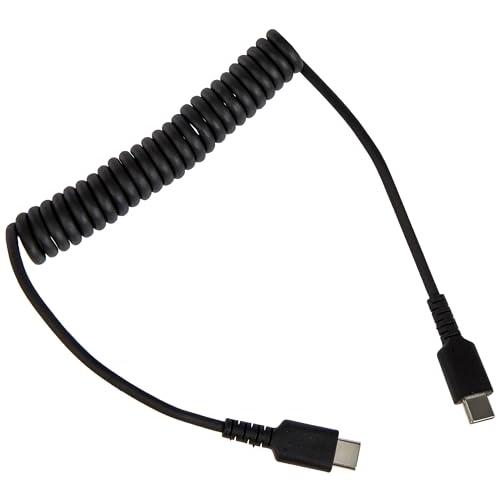 スターテック(StarTech.com) 高耐久USB-C ケーブル 50cm コイル(伸縮)型/丈...