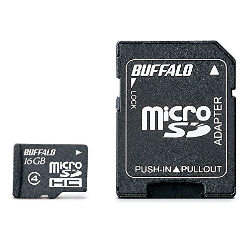 バッファロー BUFFALO 防水 Class4 microSDHC SD変換アダプター 16GB ...