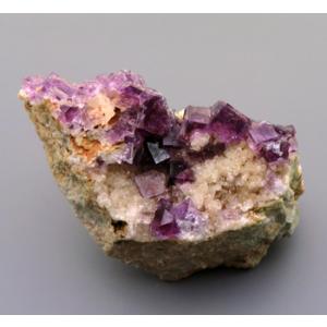 蛍石 Fluorite 紫の美結晶 スペイン産 瑞浪鉱物展示館 4628｜mm-museum