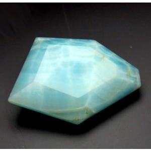 ブルーアラゴナイト ルース 18.98ct レアストーン 銅の含有 Yunnan 中国 瑞浪鉱物展示館 5148｜mm-museum