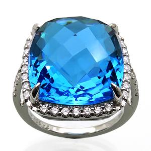 r様 ブルートパーズ ブルージルコン リング 11号 ブルートパーズリング指輪 11号 スイスブルー 2.2ct (64)