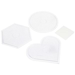 パーラービーズ とうめいプレートL (ハート・ろっかく・まる)