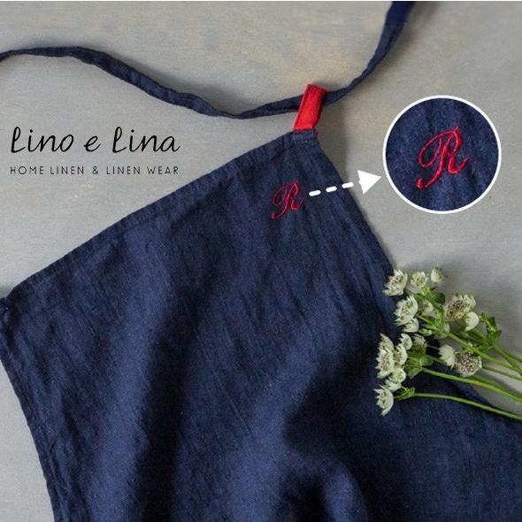 【エプロンイニシャル刺繍】 Lino e Lina エプロンと同時購入でお届け２週間 Lino e ...