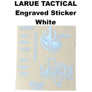 【セール】 LARUE TACTICAL LT-15 刻印 メタルステッカー ホワイト 890-1255 M4 M16 ラルー コルト エングレーブ エアガン 電動ガン ガスガン サバゲ―