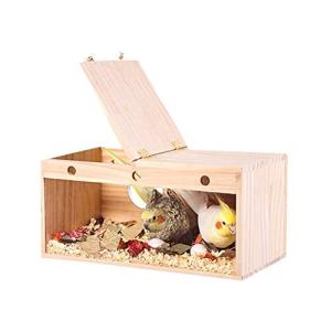 Aeon hum 巣箱 鳥の巣 繁殖ボックス インコ オウム孵化 繁殖箱 横式 天然木材 アクリル透明板 オカメ セキセイ ボタン コザクラ ハムスタ