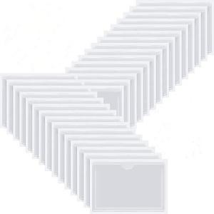 Floratek 30個セット粘着ポケット ラベル カード ポケット ホルダー 透明 ファイリング ポケッ トメモ 書類整理 ラベル 名刺 カード フ