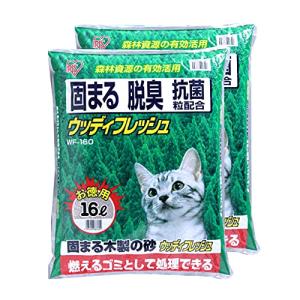 アイリスオーヤマ 猫砂 ウッディフレッシュ 16L×2袋 (まとめ買い)｜mmp-shop