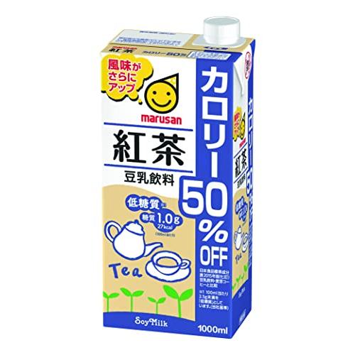 マルサン 豆乳飲料紅茶 カロリー50%オフ 1L×6本