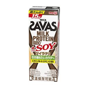 ザバス(SAVAS) ミルクプロテイン脂肪0+SOY ソイラテ風味 200ml×24 明治｜mmp-shop
