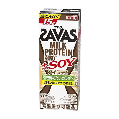 ザバス(SAVAS) ミルクプロテイン脂肪0+SOY ソイラテ風味 200ml×24 明治
