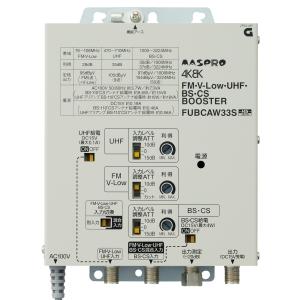 マスプロ 4K・8K衛星放送（3224MHz）対応 共同受信用 FM・V-Low・UHF・BS・CSブースター 33ｄＢ型 FUBCAW33S (FUBCAW33 後継品)｜mmq