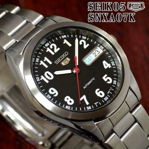 セイコー5 海外モデル 逆輸入 SEIKO5 腕時計 メンズ ブラック文字盤 ステンレスベルト SNXA07K サイズ調整無料｜mmr2