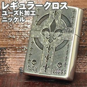 ジッポー ZIPPO レギュラークロス ライター ユーズド加工 シルバー ニッケル B｜mmr2