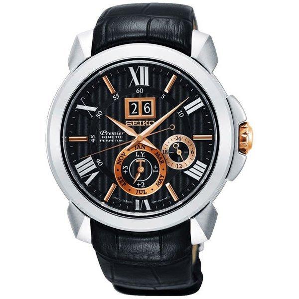 セイコー SEIKO プルミエ Premier キネティック メンズ パーぺチュアル 腕時計 SNP...