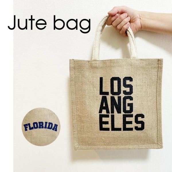 スクエアジュートバッグ トートバッグ