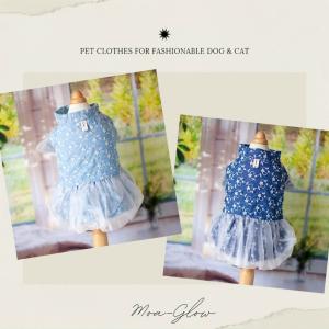 犬 服 おしゃれ 着せやすい ペット服 犬の服 安い店 春 夏 DogyPoo 花刺繍 ワンピース 半袖 シフォン 丸首 超小型犬 小型犬