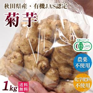 ポイント２倍【4/11 10時販売終了】【2023年産】有機洗い菊芋１ｋｇ（きくいも）オーガニック・有機ＪＡＳ【送料無料・数量限定品・秋田県産】