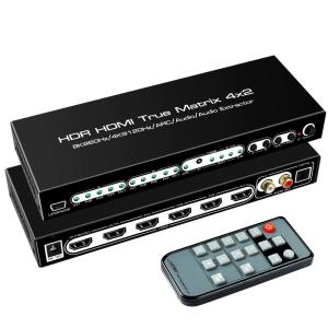 avedio links 8K HDMIマトリックス 4入力2出力 HDMI 2.1 4k120Hz切り替え器 音声分離器 (光デジタル・L｜moaa-2-store