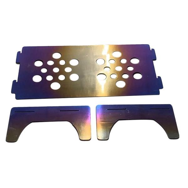 64チタン 登山 テーブル コンパクト ウルトラライト 155g 虹色に輝く陽極酸化