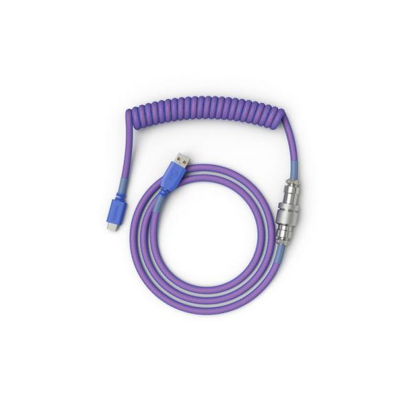 Glorious コイルケーブル キーボード 紫 USB Type-C Type-A 取り外し可能な...