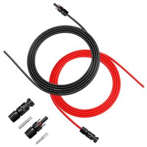 WBGADAM 20 M 6sq ソーラーケーブル MC4 ケーブル 10AWG 太陽光パネル用ケーブル 片端加工 2本/組｜moaa-2-store