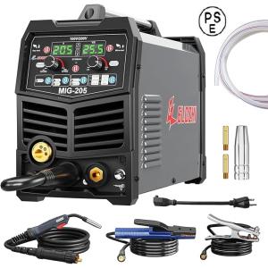 溶接機 半自動 100v 200V 兼用 205A アルミ溶接機 TIG溶接機 MMA/アーク溶接 ガス&ノンガス スプールガン溶接機 ワイヤー溶接 1台7役 MIG-205