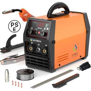 HITBOX 半自動溶接機 100V 200V兼用 120A ノンガス アーク溶接 LIFT TIG 3in1 インバーター直流 定格使用率40％ 液晶表示 MIG溶接 HBM1200