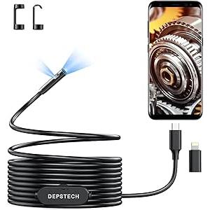 360万画素＆デュアルレンズ ファイバースコープ 2560P 防水内視鏡カメラ 2K 7.9MMスコ...